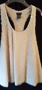 Party Style Ivory Sequin Dressy Top Rue21 Medium